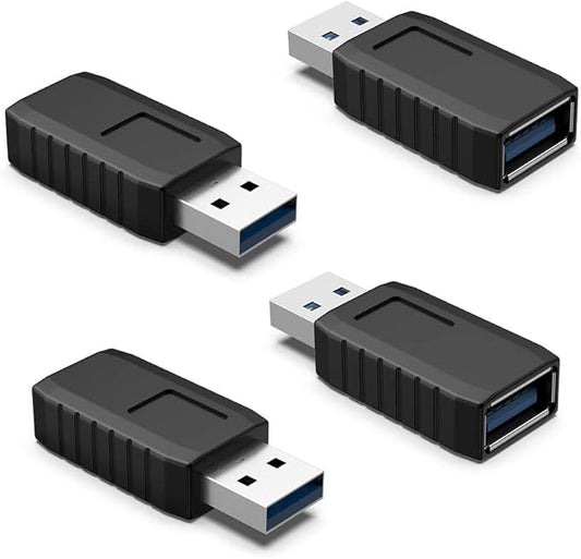 ELUTENG USB Coupler Male to Female 4Packs USB 3.0 Type A Adapter Superspeed 5Gbps USB Port Extension Connector Bridge Compatible with Laptop Computer Hard Drive Printer Camera