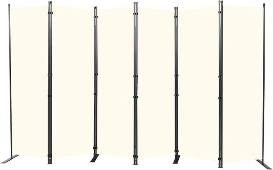 Room Divider 6FT Portable Room Dividers and Folding Privacy Screens, 132'' W Fabric Divider for Room Separation, 6 Panel Partition Room Dividers Freestanding Wall Divider Screen for Dorm Studio Office