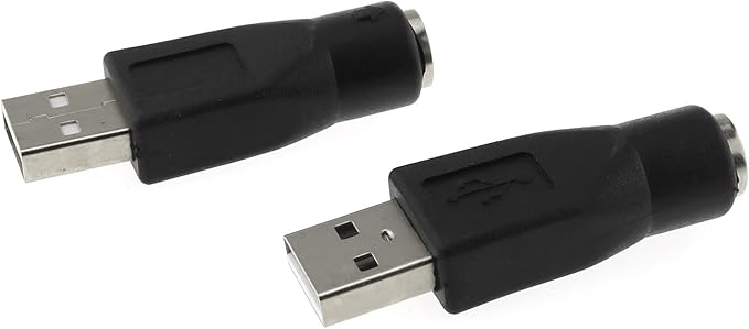 DGZZI USB to PS2 Adapter 2PCS Black PS/2 Female to USB Male Converter Adapter for Mouse and Keyboard