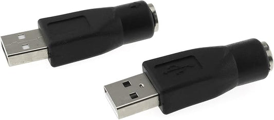 DGZZI USB to PS2 Adapter 2PCS Black PS/2 Female to USB Male Converter Adapter for Mouse and Keyboard