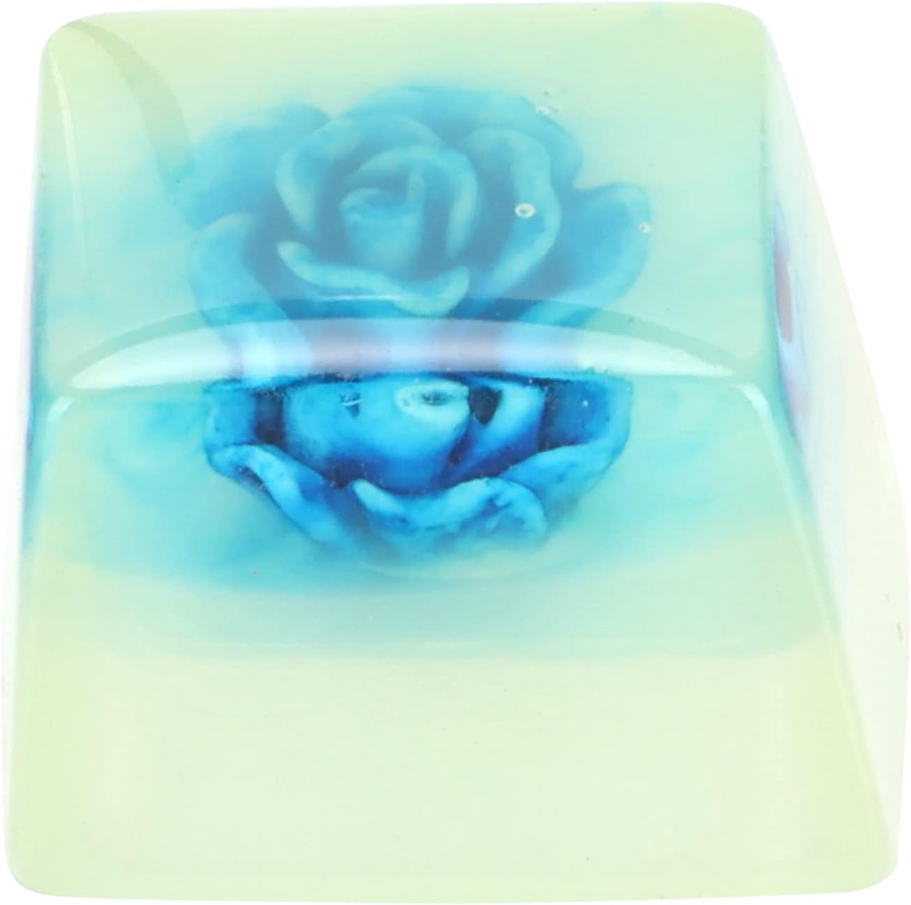 Zopsc Game Resin Keycap, Cute Custom Handmade Keycap for Game Players and Keyboard Enthusiasts (White Rose)