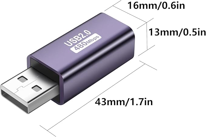 GELRHONR USB to USB B Adapter,USB 2.0 A Male to USB B Printer Female Conncet Extender, MIDI Type A to B Converter for Laptop/Computer/Hard Drive/Printer/Scanner Extender Connection -2 Packs-2 Packs