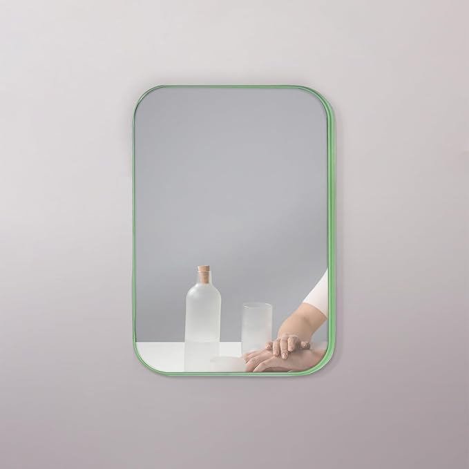 10Pcs Table Desk Vanity Makeup Mirror, 8-Inch Simple Portable Travel Mirror with Stand, Standing and Wall Hanging Dual-use Green