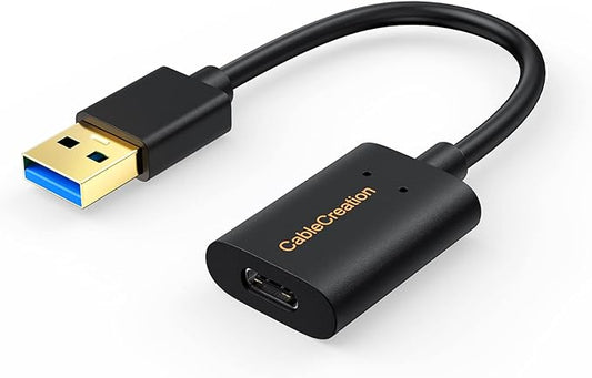 CableCreation USB C Female to USB Male Adapter, 5Gbps USB3.1 to USB C Adapter for Laptops Logitech StreamCam, etc