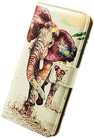 Galaxy A51 Case, Elephant Pattern Leather Flip Wallet Cover with Card Slot Holder for Samsung