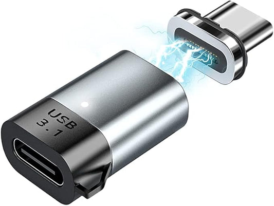 Magnetic USB C Adapter, 24Pins Type C Connector, PD 100W Fast Charging 10Gbs Data Transfer