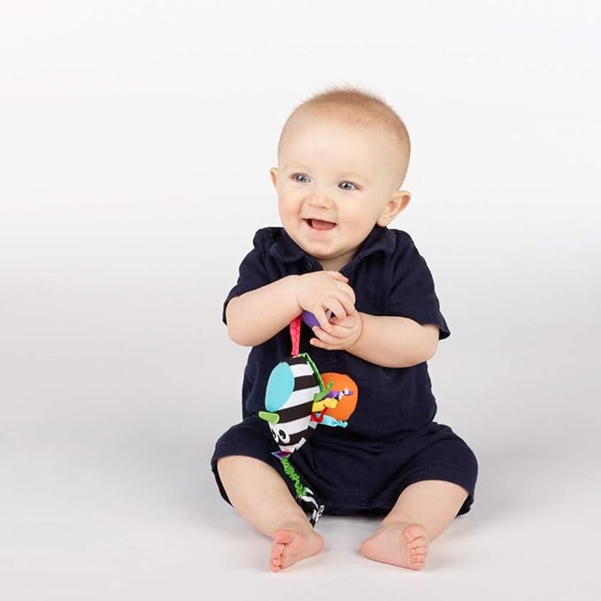 Sassy Boppin’ Birdie | Developmental Plush Toy for Early Learning | High Contrast | Attaches to Baby Gear for Travel | for Ages Newborn and Up (80660)