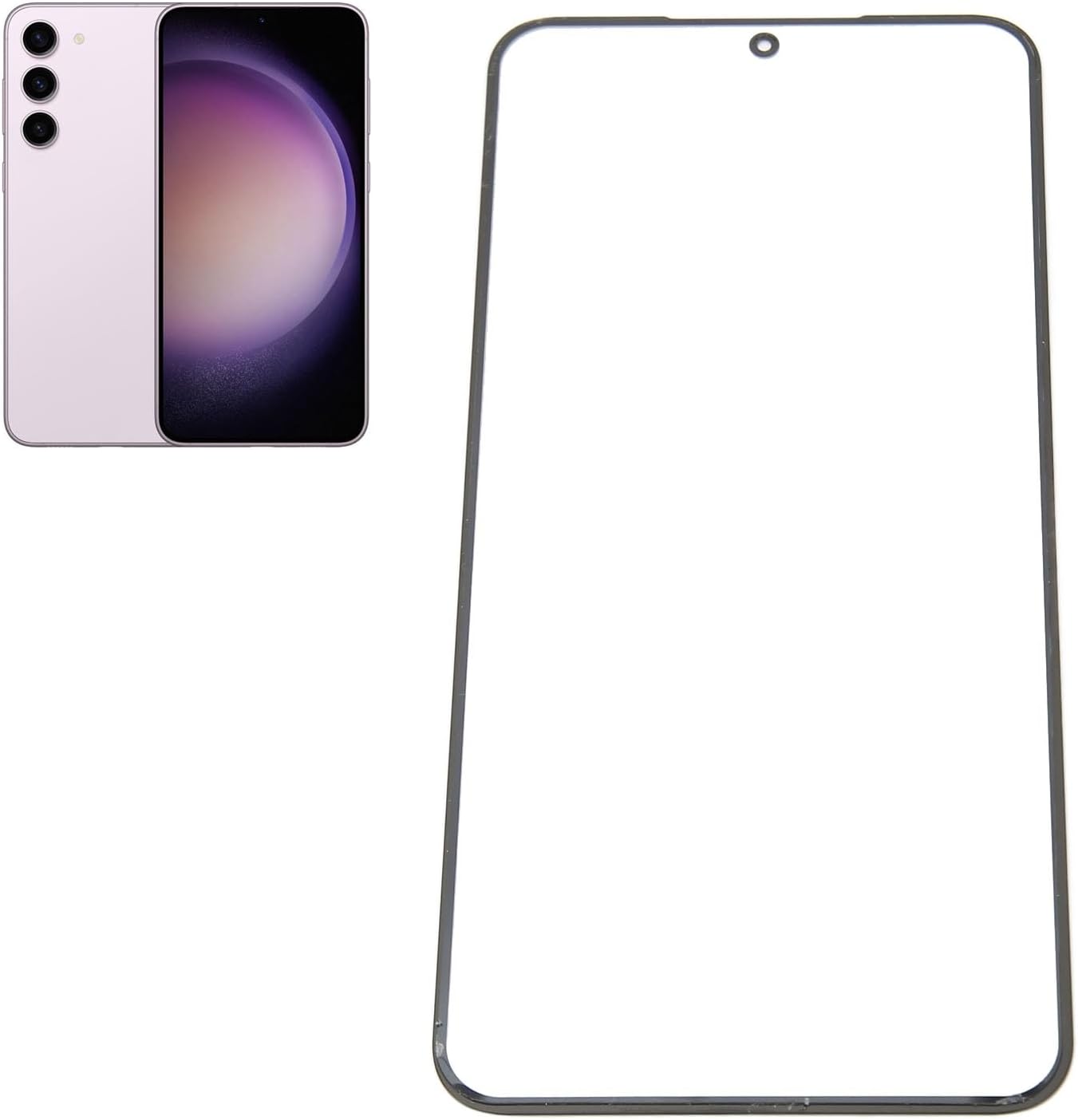Original Screen Lens Glass Replacement Kit for Samsung S23, Front Outer Lens Glass Repair Kit