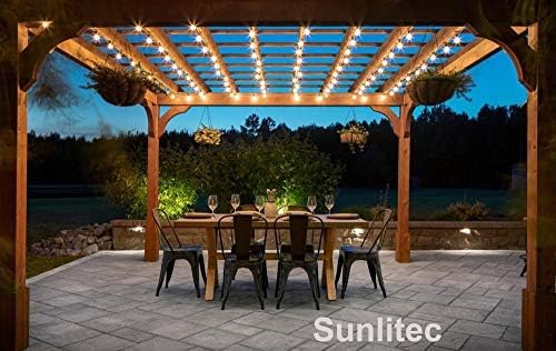 Solar String Lights Waterproof LED Indoor/Outdoor Hanging Umbrella Lights with 25 Bulbs - 27 Ft Patio Light for Deckyard Tents Market Cafe Gazebo Porch Party Decor (25 Light Bulb)