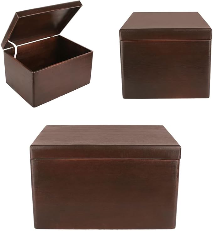 Large Brown Wooden Box Storage with Hinged Lid | 15.8 x 11.8 x 9.44 inches (+-0.5) | Gift Box Kitchen Storage Document | Product NOT Intended for 15 Years OR Below