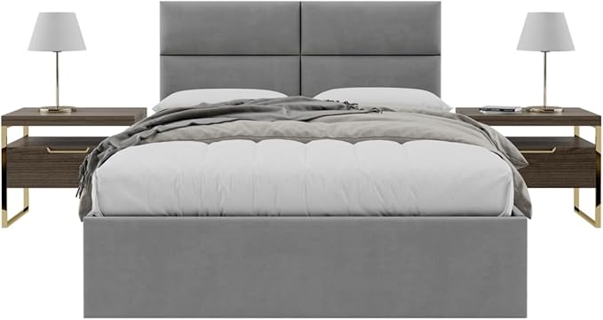 Vänt Upholstered Wall Panels - Queen/Full Size Wall Mounted Headboards - Micro Suede Grey - Set of 4 Panels (Each Individual Panel 30"x11.5")