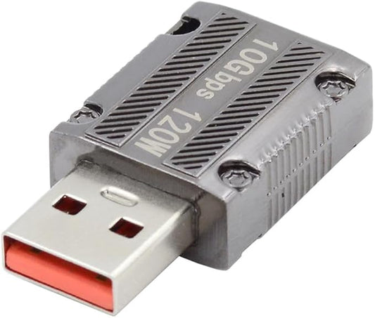 NFHK USB-C USB 3.1 Type C Female to USB 3.0 A Male 10Gbps Data 120W Power Adapter Alloy Shell for Laptop Tablet Mobile Phone