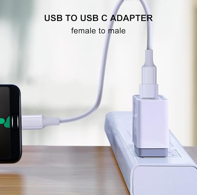 USB C to USB Adapter 4 Pack, USB Female to USB C Male OTG Adapter, USB Type C Adapter Compatible with MacBook Pro, iPhone 17/16/15, Samsung Galaxy, iPad, Type-C Phones, Laptops, Tablets (White)