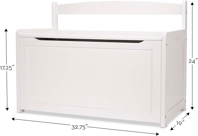 Melissa & Doug Toy Chest, Wooden Toy Storage Box with Safety-Hinged Lid, Kids Toys Storage Organizer for Playroom, Bedroom, & Montessori Classroom Furniture for Boys & Girls Ages 3+