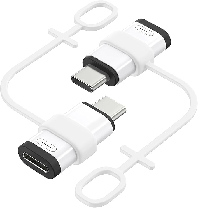 MoKo 36W Lightning to USB C Adapter für iPhone 17 Air 16 15 Pro Max Plus Galaxy,iPad -NOT for EarPods/Headphones/OTG, 2Pack USB-C to Lightning Adapter ONLY for Fast Charging/Data Sync, White/Black