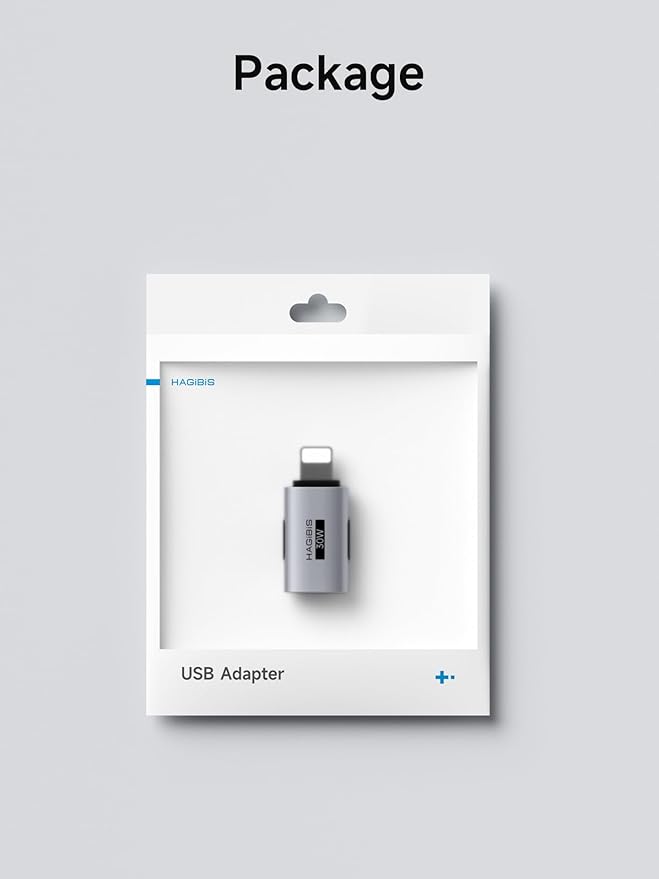 Hagibis USB-C to Lightning Adapter 2 Pack, 30W Fast Charging Type-C Female to Lightning Male Charging Converter, Date Transfer for iPhone 8/Xs/11/12/13/14 Pro Max AirPods iPad (ZJTN03)