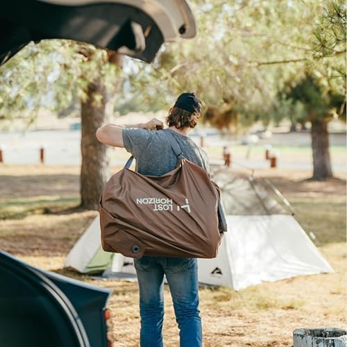 LOSTHORIZON Air & Foam Camping Mattress, Self-Inflating Sleeping Pad, 4.5" Thick, with Pump Sack, Full