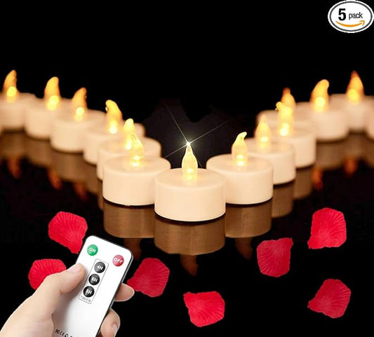 Tea Light Candles with Remote Control,Flickering Flameless LED Candle,Long Lasting 400+Hours,Battery Operated with Timer for Home Decoration Seasonal &Festival Celebration WarmYellow (12pcs)