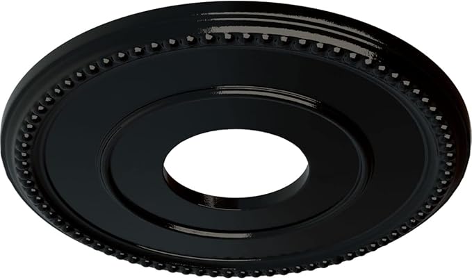 Ekena Millwork CM12BRBPS 12-1/2" x 3-7/8" x 3/4" Bradford Ceiling Medallion, Black Pearl