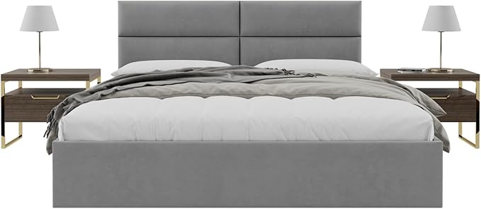 Vänt Upholstered Wall Panels - King/Cal King Size Wall Mounted Headboards - Micro Suede Grey - Twin/King Set of 4 Panels (Each Individual Panel 39"x11.5")