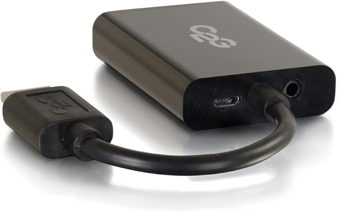 C2G VGA to HDMI, HDMI Adapter, Stereo Audio Adapter, Black, Cables to Go 41351