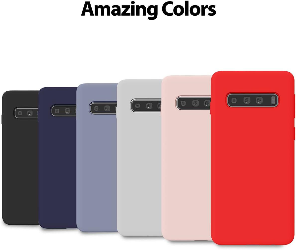 GOOSPERY Liquid Silicone Case for Samsung Galaxy S10 Plus, 6.4 inch Jelly Rubber Bumper Case, Blue Navy