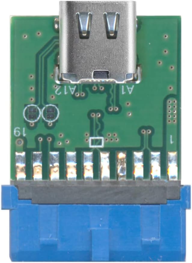 CY USB 3.1 Type C to USB 3.0 Motherboard Adapter, 19/20 Pin Header, 5Gbps, Green
