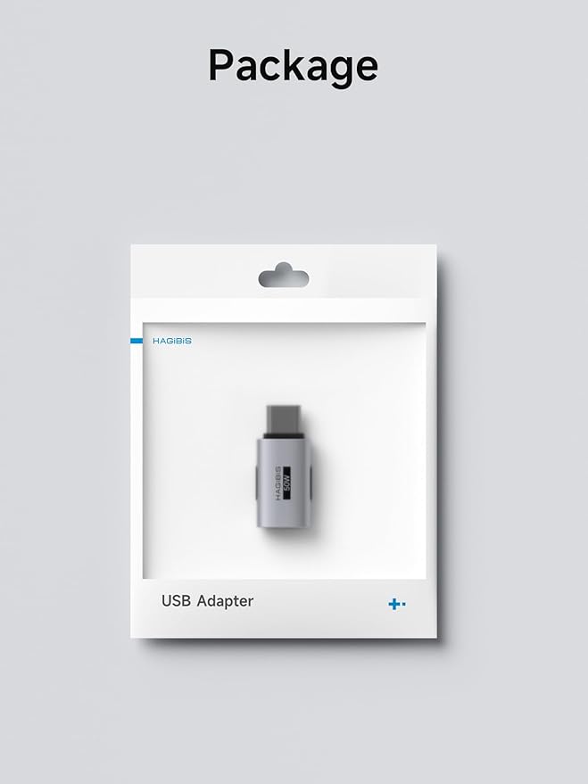 Hagibis Lightning to USB-C Adapter 2 Pack, 50W Fast Charging Lightning Female to Type-C Male Charging Converter, Date Transfer for iPhone 15/16/17 Pro Max AirPods 2 iPad Pro (ZJTN04)