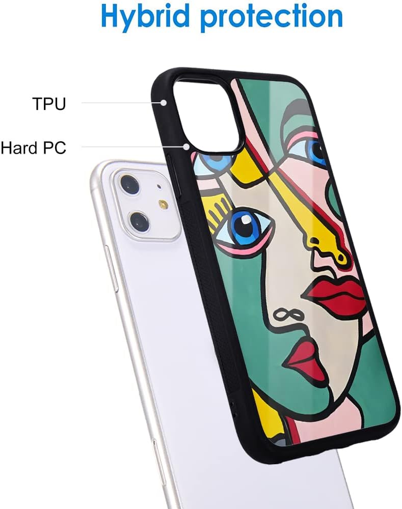 Idocolors iPhone 13 Abstract Phone Case - Colorful Art Design, Shockproof Soft Silicone, Scratch Resistant, Cute Girly
