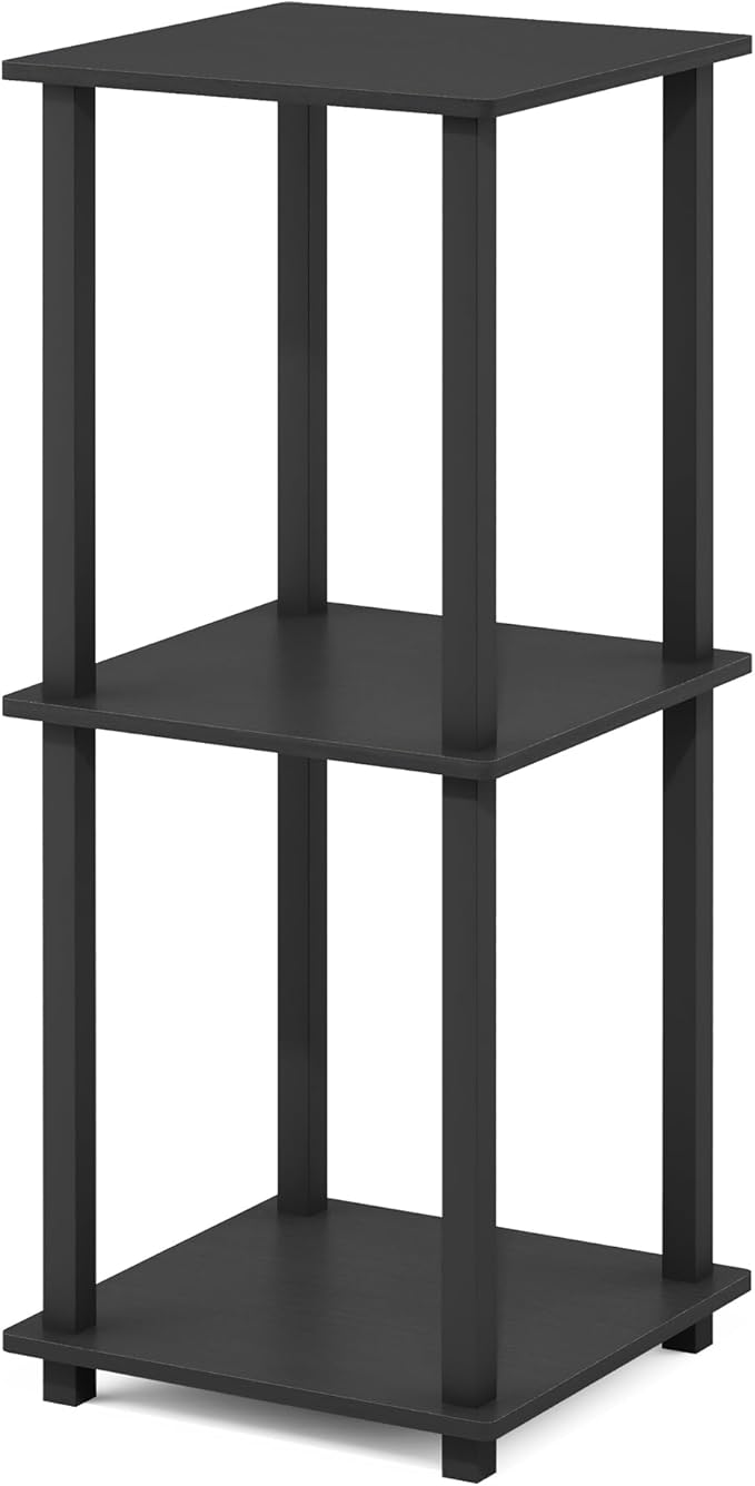 Furinno SIMPLISTIC Side Table Set of 2, 2-Tier End Table, Nightstand, Night Stand, Bedside Table, Easy Assembly, for Living Room, Bedroom, Americano