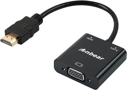 HDMI to VGA with Audio Adapter, Gold-Plated VGA to HDMI Adapter1080P Video Converter Male to Female with 3.5mm Audio Port Compatible for PC,Laptop,DVD