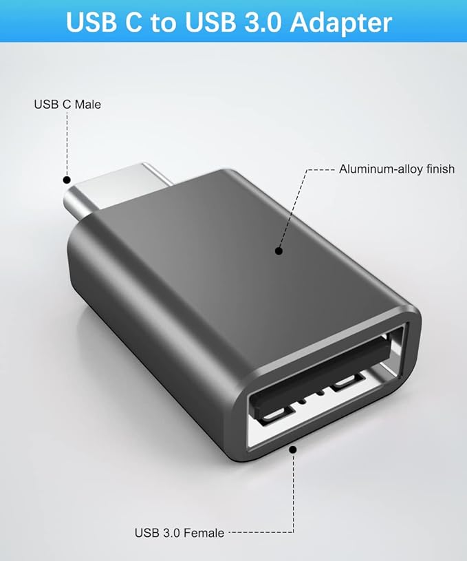 Elebase USB to USBC Adapter with Type C OTG Adaptor Set 4Pack,USBA Male to C Female Converter for Galaxy S24 S23 Plus Ultra FE,Z Fold Flip 7 6,Galaxy Tab S10 S9,Google Pixel 9 8,AirPods 4