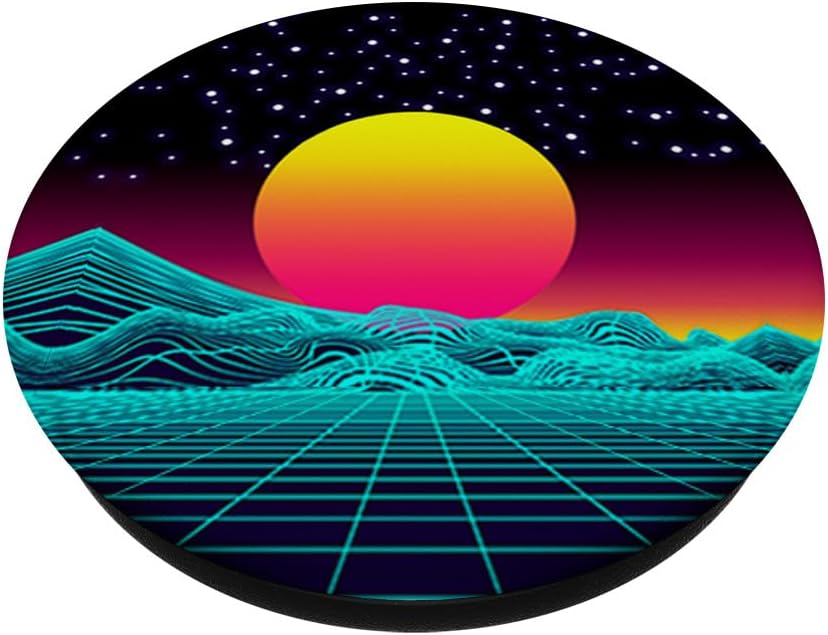 Retro Sunset Vaporwave Cool Electronic Music Art Lover Gift PopSockets Standard PopGrip