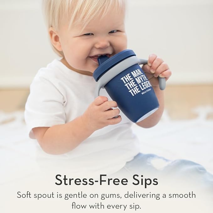 Sippy Cup by Bella Tunno, Silicone Training Cup with Transition Handles for Infants, Toddlers & Kids, Babies 6-12 Months & Toddlers 1-3 Years, Boys & Girls, Sippin’ Pretty, 8 oz