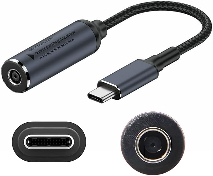 4.5mm Laptop Charging Adapter Female DC 4.5 x 3.0mm to Male Type C for HP 65W USB-C Laptop Charger
