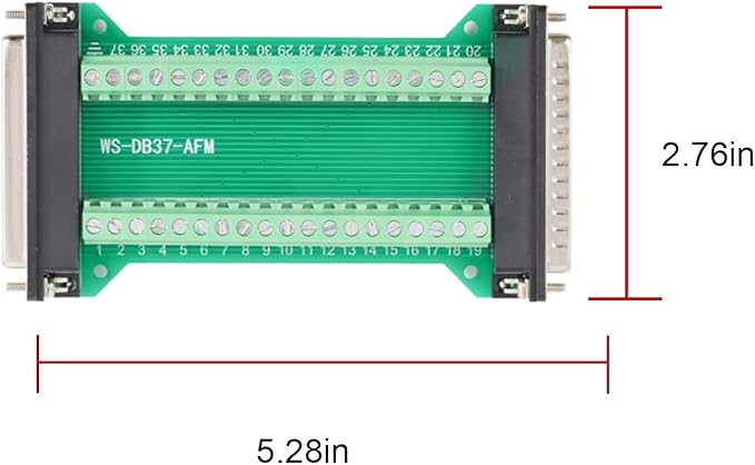 2PCS DB37 Male to Female Terminal Breakout Board, RS232 D-SUB Serial to 37 Pin in One Breakout Board Solderless Port Terminal Block Gender Changer