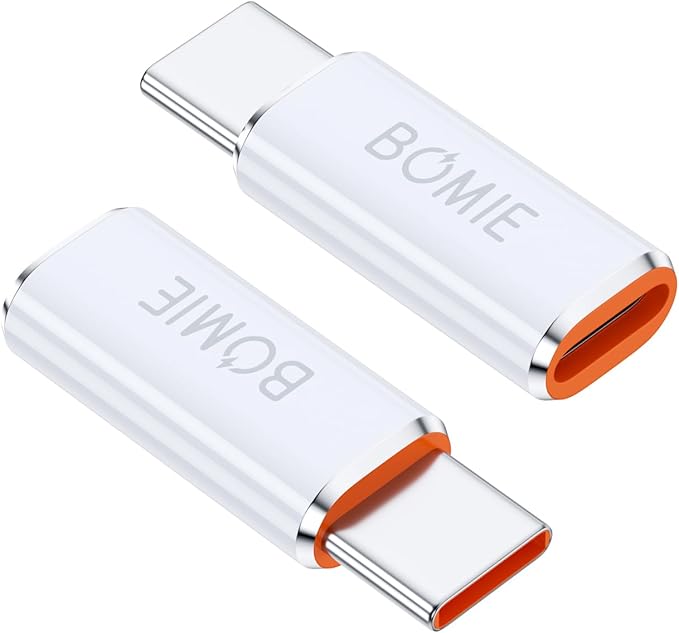 BOMIE Light-ning to USB C Adapter 2 Pack,PD27W/66W Fast Charging 480Mbps Data Transfer,USB C Charger Connector Cable for M-acBook,Phone 15/16/17 Pro Max,Pad pro,G-alaxy,X-Peria,No for Headphone/OTG