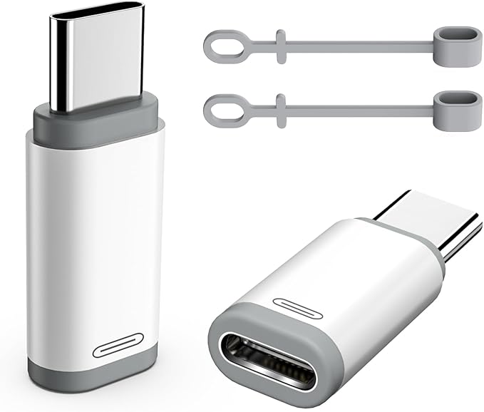 TiMOVO 2 Pack Adapter for USB-C to Lightning Adapter, Adapters for Lightning Female to USB C Male Adaptor, Charge & Data Sync for iPhone 17/16 Pro Max Plus, iPad Pro/Air, Not for Audio/OTG
