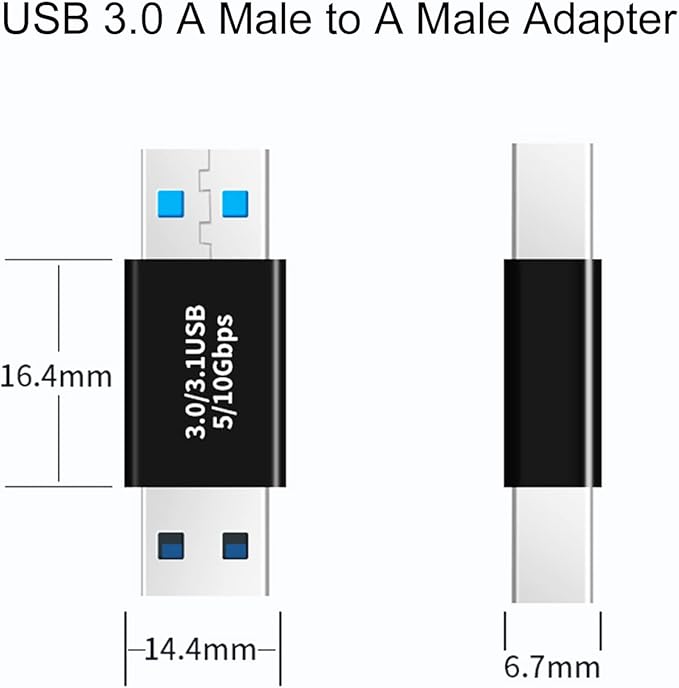 AreMe 3 Pack USB 3.0 Adapter, USB-A Male to Female, Male to Male and Female to Female Extension Coupler Converter Extender Connector