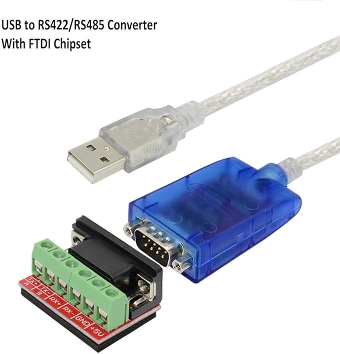 USB to RS422 RS485 Serial Port Converter Adapter Cable with FTDI Chip Support Windows 10, 8, 7, XP and Mac with ESD Protection (1.5ft/0.5Meter)