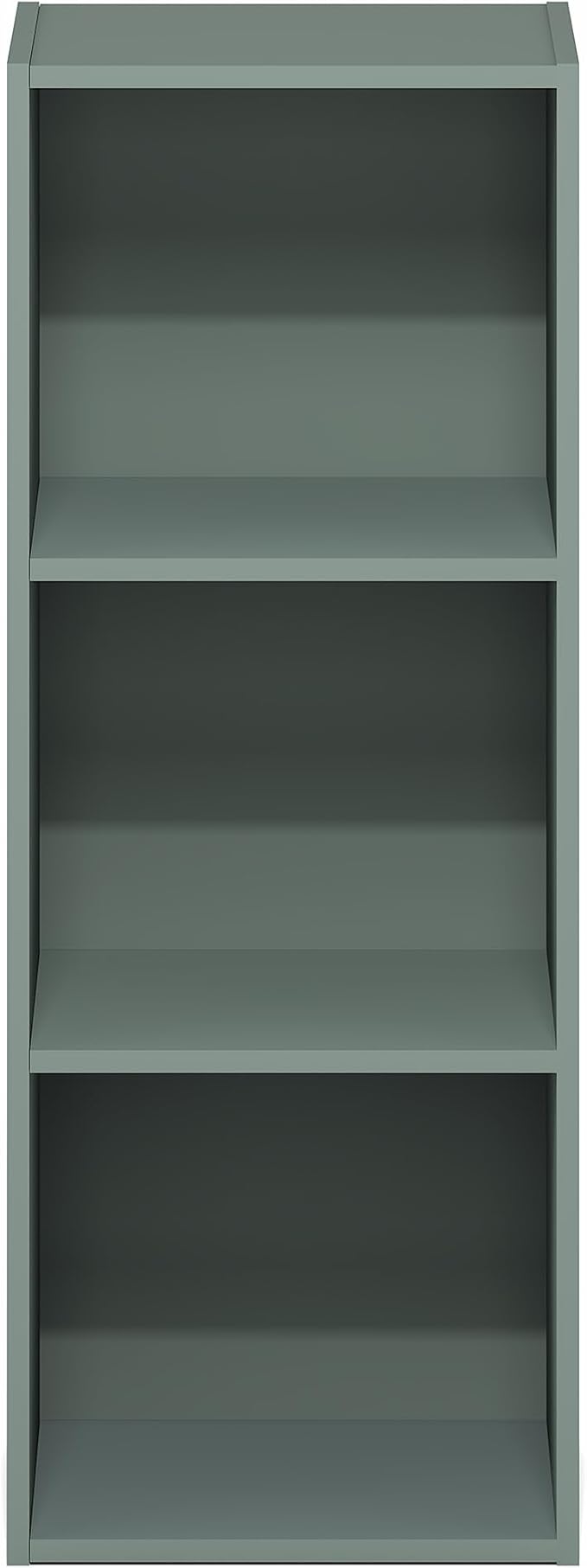 Furinno LUDER Book Shelf, 3-Cube Bookshelf, Bookcase, 9.3" x 12" x 31.5", for Living Room, Bedroom, Home Office, Sage Green
