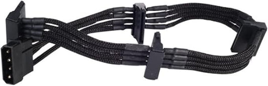 Silverstone Tek Sleeved Extension Power Supply Cable with 1 x 4-Pin to 4 x SATA Connectors (PP07-BTSB)