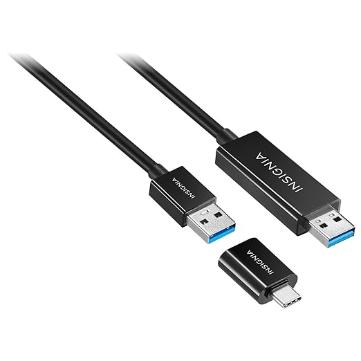 INSIGNIA Charging Cable, 20Gbps High-Speed Charging & Data Sync, Braided Nylon, Compatible with MacBook, Laptop, iPhone, iPad, Android (USB 3.0 to USB Type A/C, 6 ft Black)