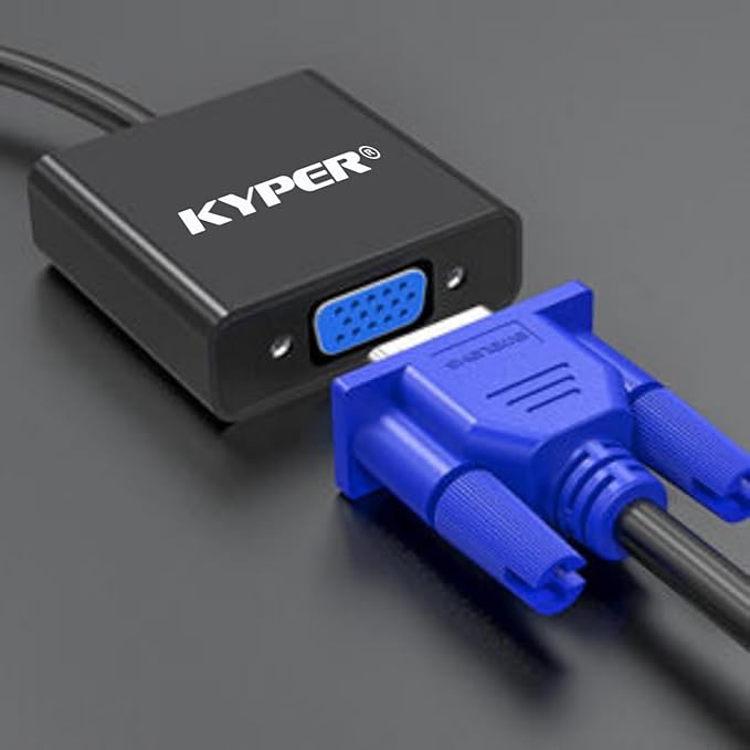 Kyper USKyper-1388 (1 Pack) DisplayPort DP to VGA Adapter Male to Female, 1080P Gold-Plated Converter for Computer Desktop Laptop Monitor Projector HDTV Compatible All Brands