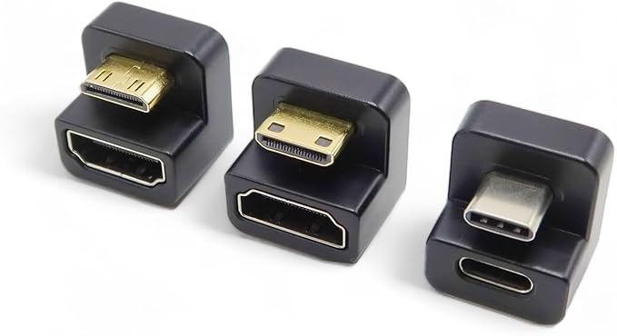 Kado Portable Monitor 180 Degree Adapter Set - Mini HDMI to HDMI 4K 60Hz U Shaped USB-C to USB-C USB 3.1 Gen 2 10Gbps 60W PD Charging Extender Converter for Laptop and Tablet (Major Combo)