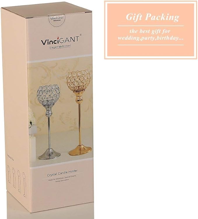 VINCIGANT Votive Candle Holders Pack of 2 for Modern Anniversary Celebration Halloween Wedding Coffee Table Decorative Centerpieces