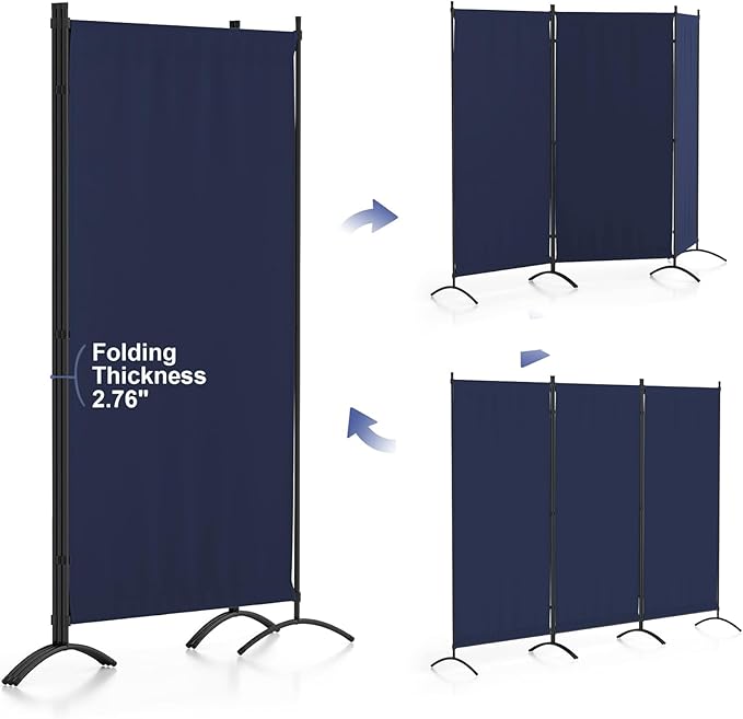 Morngardo Room Divider Folding Privacy Screens 3 Panel Partitions Dividers Portable Separating for Home Office Bedroom Dorm Decor