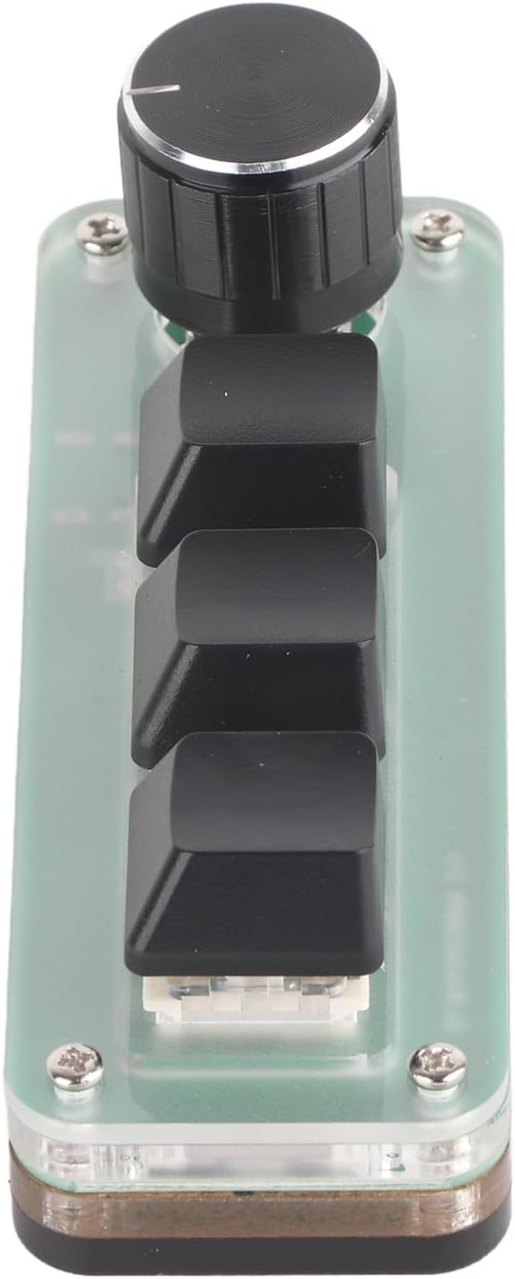 Yunseity Mini 3 Key Keypad with Knob, Mechanical Gaming Keyboard Programming Macro Keyboard for DIY Programmers