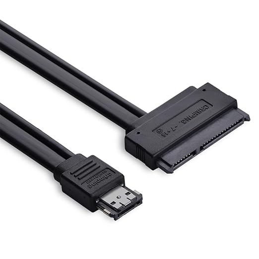 NFHK 50cm Dual Power 12V and 5V eSATAp Power ESATA USB 2.0 Combo to 22Pin SATA Cable for 2.5" 3.5" Hard Disk Drive
