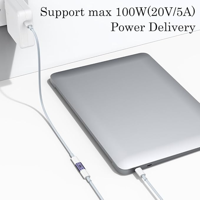 AuviPal USB C Male to Male Adapter (2 Pack), USB Type C Connector Extender Compatible with Thunderbolt 4/3 Support up to 100W Charging, 40Gbps Data Transfer and 8K@60Hz Video